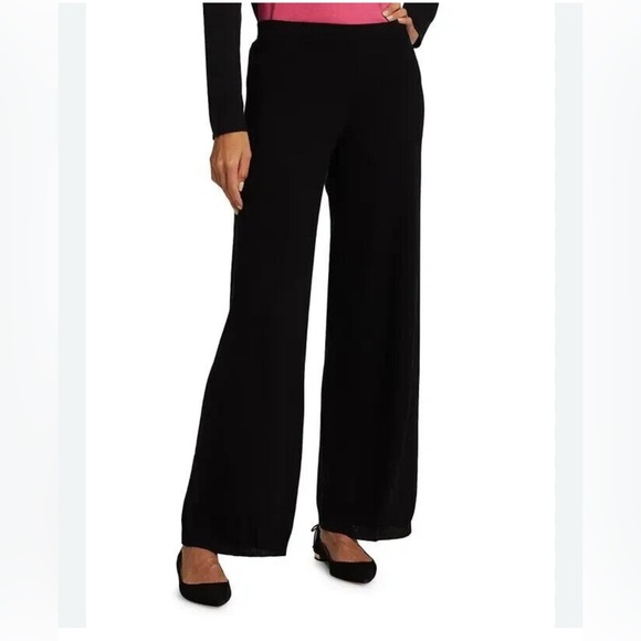 Joan Vass Pants - Joan Vass Black wide leg jersey pants 
Size XL 
Waist 17.5”
Rise 12”
Inseam 27